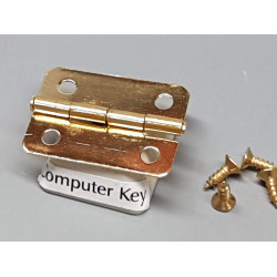 Hinge, 4 Holes with 4 screws, Brass, 18x25mm