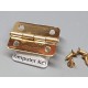 Hinge, 4 Holes with 4 screws, Brass, 18x25mm