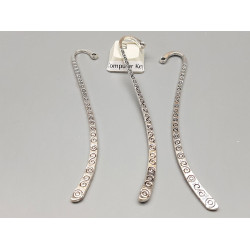Bookmark, flat wire, antiqued silver colour with spirals pattern, 8.5cm, pack of 10