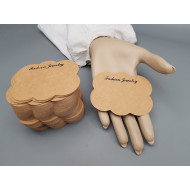 Card Tag, clip-on earring / Hair Pin, 85x69mm, natural cardboard colour; per 50