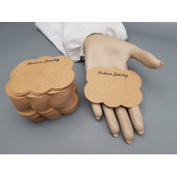 Card Tag, clip-on earring / Hair Pin, 85x69mm, natural cardboard colour; per 50