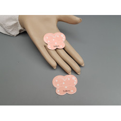 Card Tag, earring display, 40x50mm, pink printed cardboard butterfly shape; per 50