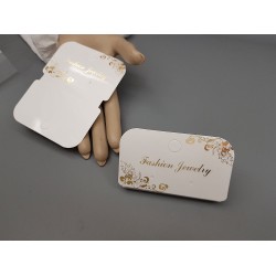 Fold-over Display Card tag, white / gold printing, multi-purpose, bag of 50