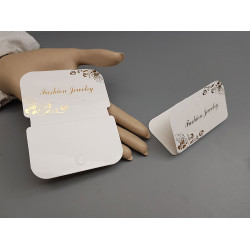 Fold-over Display Card tag, white / gold printing, multi-purpose, bag of 50