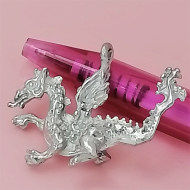 Pewter Charm, Dragon, Welsh style