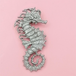 Seahorse, pewter, 70mm high
