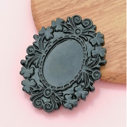 BULK PACK 10 Bezel Settings, Acrylic, 25x18, Black