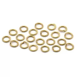 Jump rings, round, 8mm x 1.0mm, raw brass, per 100