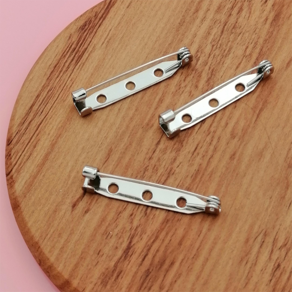 Budget Brooch Back, hook catch, 32mm (1.25 inch)