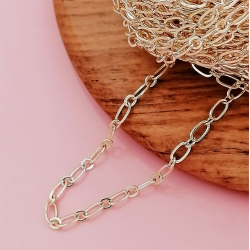 Chain by the metre, Figaro, 2.5x4.62mm, Long & Short, l4ct gold