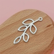 Leaf, pretty silver leaf charm, ideal for lariat necklace