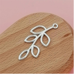 Leaf, pretty silver leaf charm, ideal for lariat necklace
