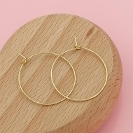 Long Lasting Gold colour 25mm Stainless Steel wire loop/hoop, wine glass ring, earring hoop, each