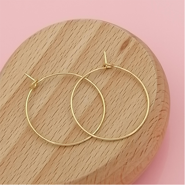 Long Lasting Gold colour 25mm Stainless Steel wire loop/hoop, wine glass ring, earring hoop, each