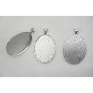 40x30mm Oval pendant setting bezel frame, antiqued silver