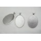 40x30mm Oval pendant setting bezel frame, antiqued silver