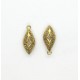 Drop pendant / charm with koru spirals, NF Brass