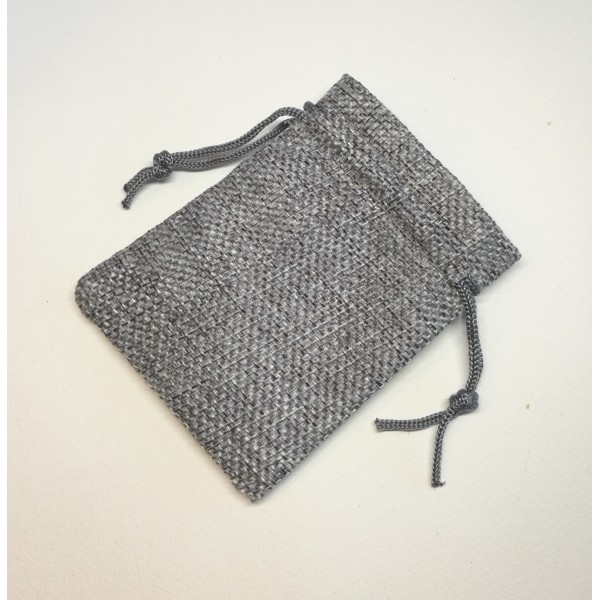 Bag, Burlap Pouches, Grey, 9x7cm, per 10