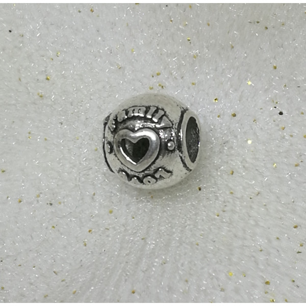Alloy European Bead, Love family, Antique Silver, Large Hole