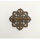 Filigree Flower brooch, antiqued bronze, each