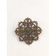 Filigree Flower brooch, antiqued bronze, each