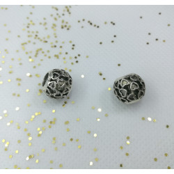 Alloy European Bead, Mixed designs, Antique Silver, Large Hole, set of 5