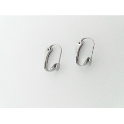 Stainless Steel Clip-on earring setting with 2mm tray, pair