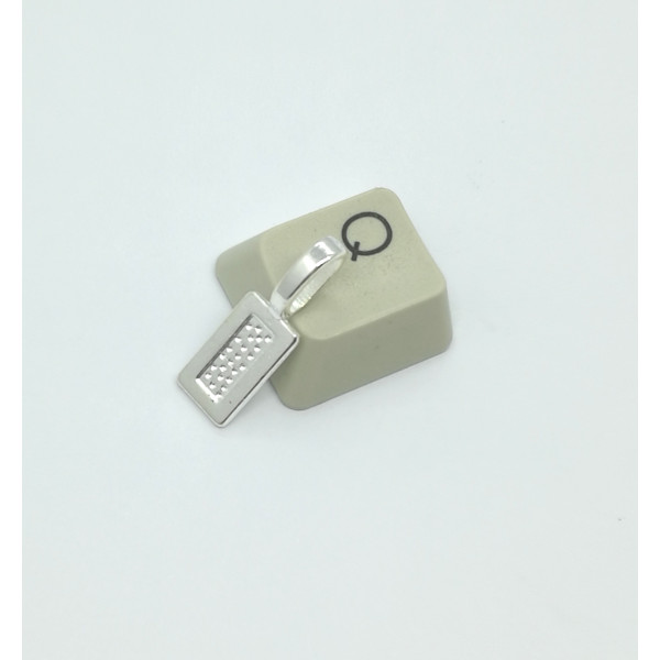 Bail with large loop, Rectangle Silver plate, 21mm x 7mm