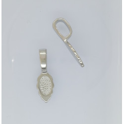 Leaf Bail with big loop, Platinum colour, 26mm long