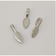 Leaf Bail with big loop, Platinum colour, 26mm long