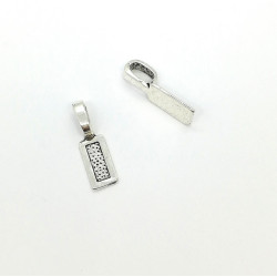 SPECIAL: Bail with large loop, Rectangle Antique Silver, 26mm x 8mm