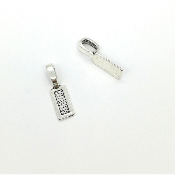 SPECIAL: Bail with large loop, Rectangle Antique Silver, 26mm x 8mm