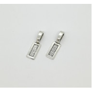 SPECIAL: Bail with large loop, Rectangle Antique Silver, 26mm x 8mm