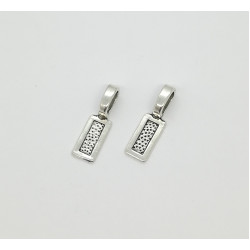 SPECIAL: Bail with large loop, Rectangle Antique Silver, 26mm x 8mm