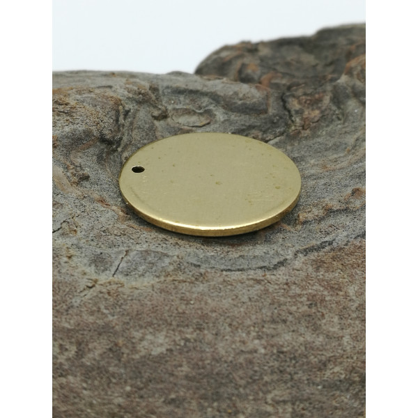 18mm Flat Brass Stamping disc with one hole