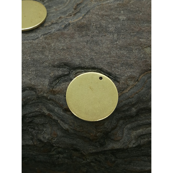 18mm Flat Brass Stamping disc with one hole