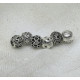 Alloy European Bead, Mixed designs, Antique Silver, Large Hole, set of 5