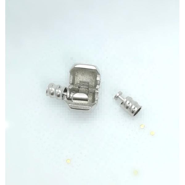 European Barrel Clasp, Platinum colour, 19x10mm