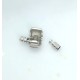 European Barrel Clasp, Platinum colour, 19x10mm