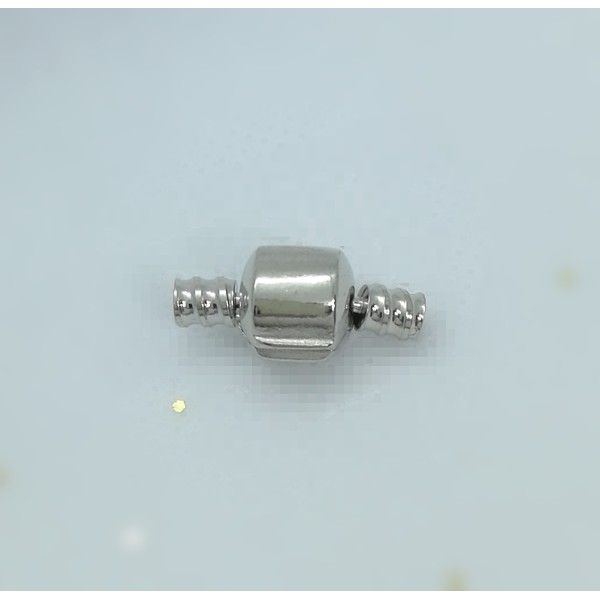 European Barrel Clasp, Platinum colour, 19x10mm