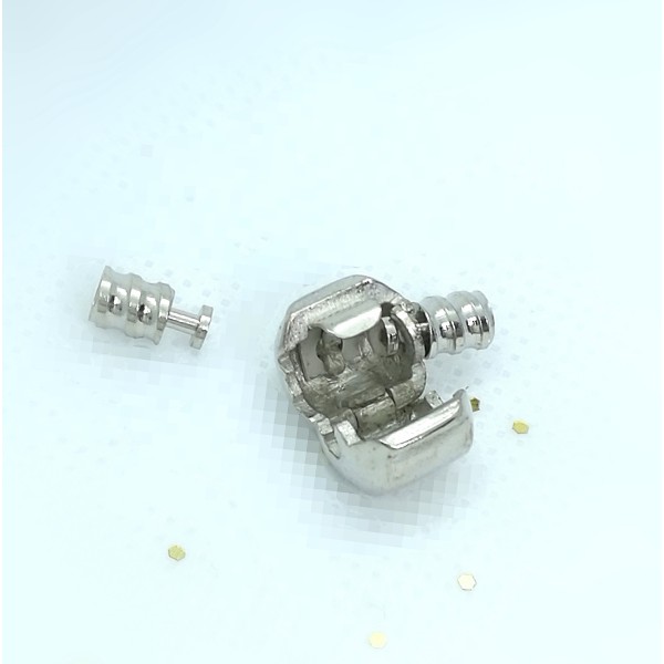 European Barrel Clasp, Platinum colour, 19x10mm