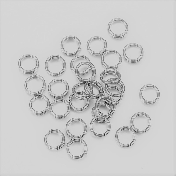 Split Rings, 4mm, Stainless Steel, per 100