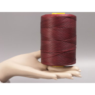 Waxed Polyester Cord, woven, Wine, per roll
