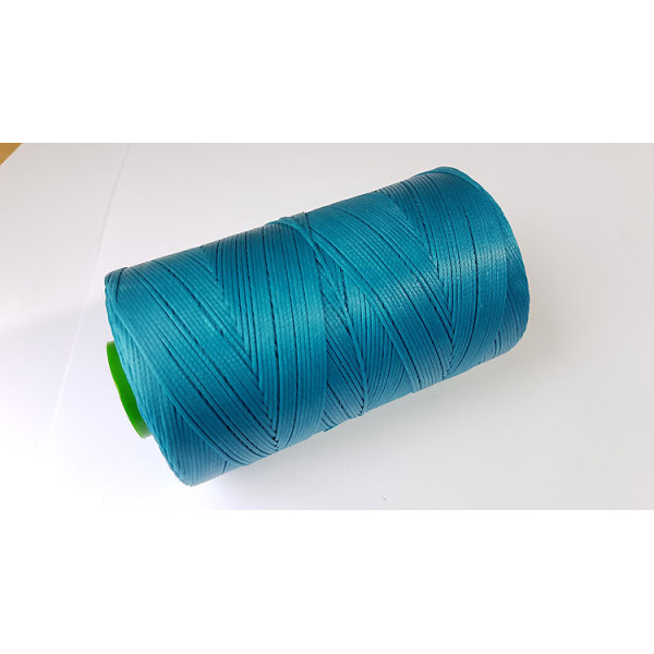 Waxed Polyester Cord, woven, 1.0mm, Turquoise, by 5 metres