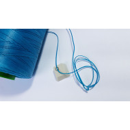 Waxed Polyester Cord, woven, 1.0mm, Turquoise, by 5 metres