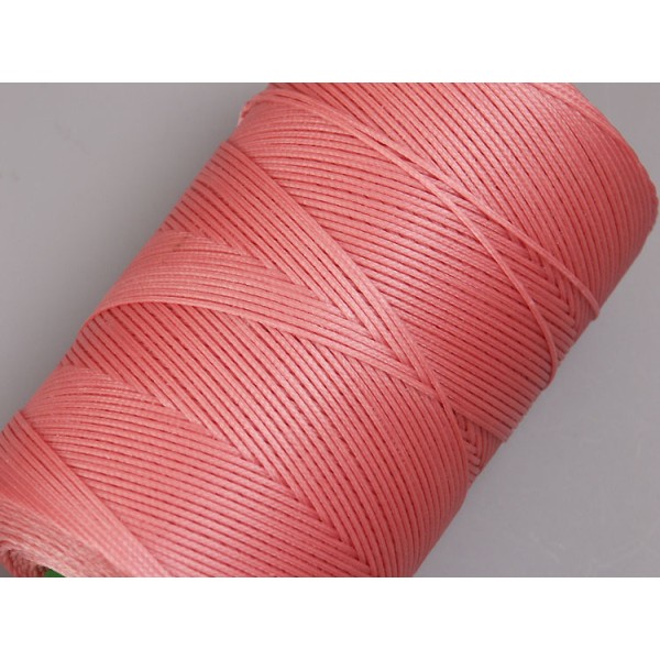 Waxed Polyester Cord, woven, Baby Pink, per roll