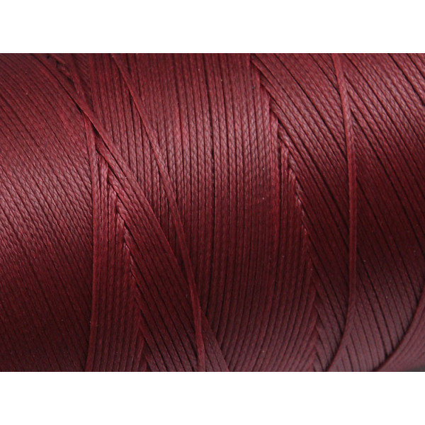 Waxed Polyester Cord, woven, Burgundy, per roll