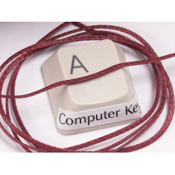 Waxed Polyester Cord, woven, Burgundy, per roll