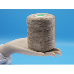 Lightly Waxed (Polyester) Cord, woven, 1.0mm, Natural Flax