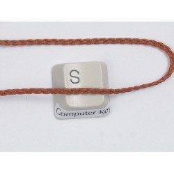 Waxed Polyester Cord, woven, 1.0mm, Rust, per 5 metres